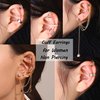 BESTEEL 66 Pcs Ear Cuff Earrings for Women Non Piercing, Hypoallergenic Fake Earrings, Silver Clip on Cartilage Earrings for Sensitive Ears, Gold Ear Wrap Earrings for Helix Cartilage, Cross X Double Line Cat Claw Cz Pearl Star Butterfly Ear Cuffs Non Pie