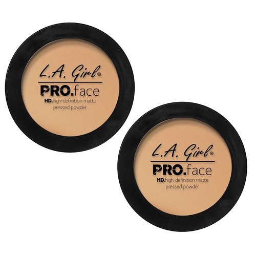 Pack of 2 L.A. Girl PRO Face High Definition Matte Pressed Powder, Soft Honey GPP608