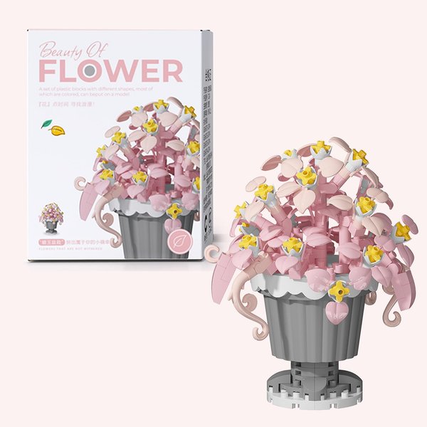 ALITTDRE Flowers Building Blocks Sets, Office Home Decor Bonsai, Micro Flower Toys Building Set, Gifts for Mothers, Valentines, Birthdays, Adult & Kid (Chlorophytum comosum)