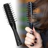 Vented Hair Brush, Anti Static Double Row 2 Sided Comb Best For Blow Drying Styling Care Style Mens Woman Women, Bristle Two Dual Vent Plastic Half Round Professional Brushes With Ballpoint Pins-Black