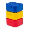 Building Blocks Toy Storage & Display Boxes with Baseplate Top, Portable Travel Case, Holds Small Parts, Minifigures, Bricks, Snap Closure, Connects Top & Bottom, 3 Pack