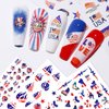 8 Sheets 4th of July Nail Art Stickers American Independence Day Nail Design Decals 3D Self-Adhesive Nail Art Supplies USA Flag Patriotic Stickers Manicure Sticker for Memorial Day