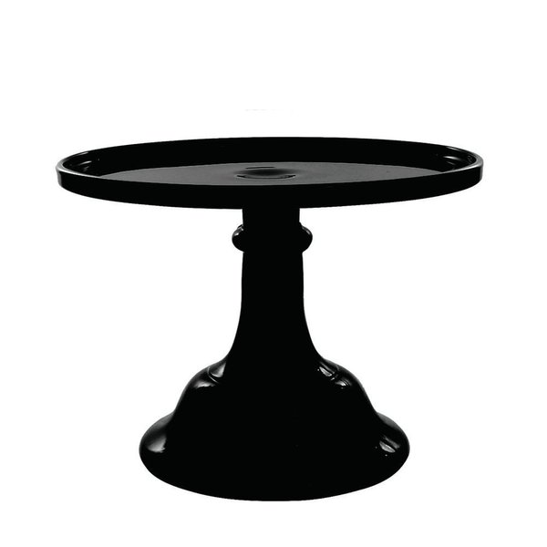 Mosser Glass 6" Pedestal Cake Plate - Black Raspberry