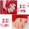 192 Pcs Short Square Press On False Nails With Design, TOROKOM Full Cover Artificial Fake Nails Short Fingernails Colorful...