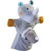 HABA Rhino Hand Puppet with Baby Calf Finger Puppet