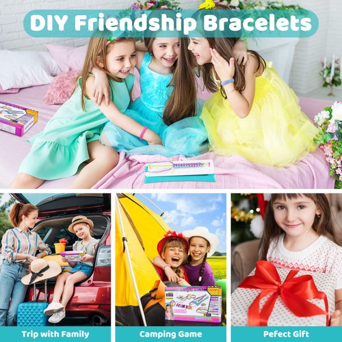 Lynncare Friendship Bracelet Making Kit for Girls, DIY Braided Rope Kids Jewelry Making Kit Craft Toys for 6 7 8 9 10 11 12 Years Girls, Travel Activity Set for Teens Girl