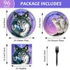Wiooffen 96 Pcs Wolf Party Supplies Plates Napkins Forks Tableware Set Wolf Animal Birthday Disposable Dinnerware Decoration for Boys Girls Birthday Baby Shower, 24 Guests
