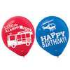 Multicolor First Responders Latex Balloons - 12" (6 Pc) - Perfect for Honoring Emergency Heroes, Parties & Events