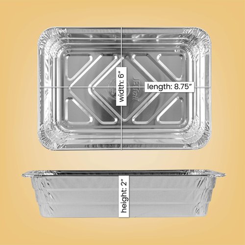PLASTICPRO Disposable 2 LB Aluminum Takeout Tin Foil Baking Pans 6'' X 8'' X 2'' Inch Bakeware - Cookware Perfect for Baking Cakes,Brownies,Bread, Meatloaf, Lasagna, or Lunchbox, Pack of 20