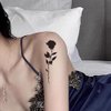 Oottati 2 Sheets Small Tiny Temporary Tattoo Stickers Black Rose Thorn