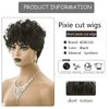 BOBCOO Short Wigs For Black Women Pixie Cut Wigs Natural Curly Black Wigs For Women Synthetic Fluffy Daily Wig Layered Heat Resistant Wigs Natural Wavy Black Short Curly Pixie Wig for Women