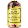 Multi-Use Oil for Face, Body and Hair - Organic Blend of Apricot, Vitamin E and Sweet Almond Oil Moisturizer for Dry Skin, Scalp and Nails - Rose Petals, and Bergamot Essential Oil - 4 Fl Oz