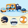 Muiteiur Big Car Stuffed Plush Toy, Soft Truck Toy Set with 4 Plush Baby Vehicles Toys Include Taxi Bus Airplane Tanker, Cute Cartoon Plush Gift for Kids Babies (15.7inch)