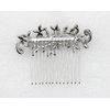 Faship Gorgeous Navy Blue Crystal Floral Hair Comb