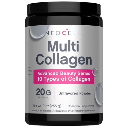 NeoCell Super Multi Collagen Peptides Powder | 9oz | 10 Types of Collagen | Skin, Hair and Nails | Beauty Supplement | Unflavored Powder | For Women and Men