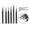 6PCS Precision Anti-static Tweezers Set, Pointed Tweezers, Stainless Steel Tweezer Maintenance Tool for Eyelash Extension Electronics Jewelry-making Laboratory Work Repairing Make up Nail Art