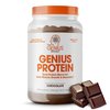 Genius Protein Powder, Chocolate - Dual Protein Blend with Improved Whey Isolate & Natural Egg White for Lean Muscle Building for Men & Women - Grass-Fed Pre & Post Workout Meal Replacement Shake