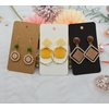 Twavang Earring Card Holder Set, 100Pcs Kraft Paper Earring Display Cards, 100 Pairs Clear Earring Backs with 100Pcs Self Adhesive Bags for Earrings Jewelry Display (Brown, 3.5" x 2")