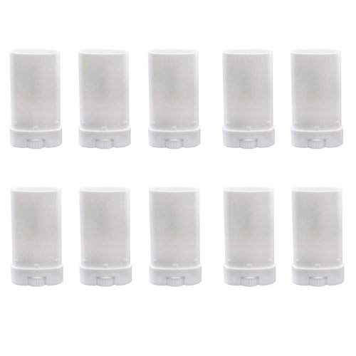 10PCS 15G/0.5oz Refillable Oval Lip Balm Tubes White Plastic Twist-up Lipstick Tubes Gloss Tubes Holder Containers for DIY Lipstick Chapstick Solid Perfume