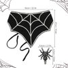 Gothic Cotton Headbands for Women, Spooky Crochet Bandana Knitted Headband with Gothic Hair Accessories, Wicked Hair Accessories Spider Rhinestone Barrettes Triangle Scarf Alternative Accessories