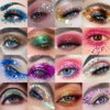 evpct 24 Colors Glitter Sparkle Eyeshadow Makeup Palette Pallets For Women, Colorful Eye shadow Pressed Powder Black White Pink Green Blue Shimmer Eyeshadow Glue Gel sombras de ojos profesional 03#