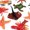Ocean Life Sea & Animal Toy Action Figure Set - 30pc Bucket of Marine Animals Includes Turtles, Crabs, Starfishes, Seahorses, Dolphins & More - Great Bathtub Toy, Xmas Gift for Kids, Stocking Stuffer
