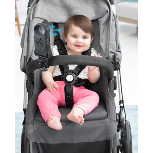 Skip Hop Portable Bladeless Stroller Fan, Adjustable 3 Speeds, Stroll & Connect, Grey