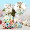 LEOSINDA 100 pcs Clear 5"X 11" Flat Gift Wrap Cellophane Bags Cello Bags Cookie Bags Treat Bags with Twist Ties Poly Bag 1.3 mil for Bakery, Cookie, Candies Gold Star Printed