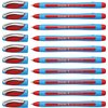 Schneider Slider Memo XB (Extra Broad) Ballpoint Pen, 1.4 mm, Light Blue Barrel, Red Ink, Box of 10 Pens (150202)