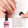 AIMEILI Clear Rubber Base Gel For Nails, Soak Off U V LED Hema Free Clear Sheer Gel Nail Polish, 4 in 1 Nail Strengthen/Enhance/Base Coat/Color Gel Polish 10ml