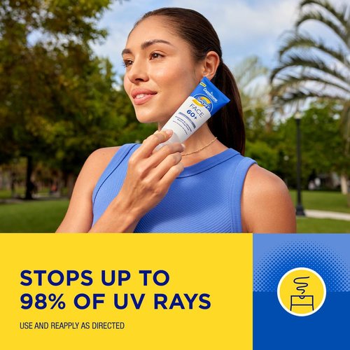 Coppertone Sport Face Sunscreen Lotion SPF 60+, Water Resistant Sunscreen, Broad Spectrum SPF 60+ Sunscreen, 2.5 Fl Oz Tube