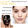 Bio-Collagen Face Mask - Deep Collagen Wrinkle Lifting Mask - Pack of 5 Black Facial Masks for Overnight Firming and Hydration - Enhanced Skin Elasticity, Infused with Collagen Essence
