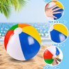 Vellibring 4 Pack 20" Summer Inflatable Big Beach Balls Rainbow Swimming Pool Water Games Toys for Kids Summer Party Supplies Decorations