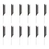 STUDIO LIMITED Carbon Pin Tail Comb Rat Tail Combs, Parting Comb Pin Tail Stainless steel tail Hair Styling Beauty Tools Easy parting and styling Anti-static (12 Pcs)