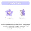 10 Pcs Small Flower Hair Clips Accessories for Women Girls, Cute Mini Flower Hair Pins with Rhinestone, Lily Flower Clips Metal Hair Barrettes Wedding Bridal Styling Decorative(Purple)