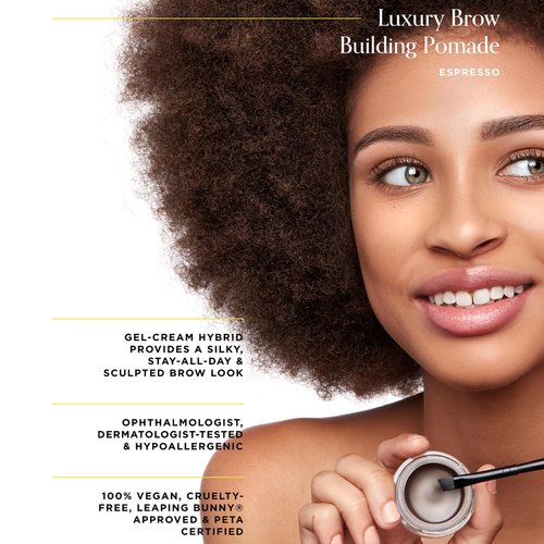 Arches & Halos Luxury Brow Building Pomade - Espresso - Tinting Brow Definer for Sculpting and Shaping Eyebrows - Soft, Smudge-Proof, Silky Texture - Lightweight Cream and Gel Blend - 0.106 oz