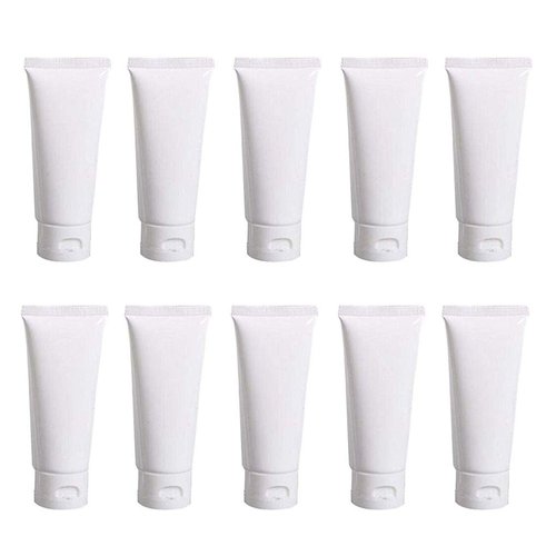 20PCS Plastic Empty Squeeze Cosmetic Soft Tubes Jars Refillable Cosmetic Vials Travel Bottles Containers Storage with Flip Cover Sample Packing (30ml/1oz)