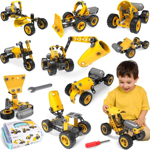 Wanonoo STEM Toys for 5 6 7 8+ Year Old Boy Birthday Christmas Idea Gift, 10 in 1 Electric Building Toys Kids Ages 4-8 5-7 6-8, Educational Erector Sets Construction Science Kit 4-6 4-7 Creative Games