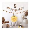 Bear Theme Happy Birthday Banner with Cute Bear Banner, Bday Party Pennant Decor, Wild One Woodland Bear First Birthday Party Supplies