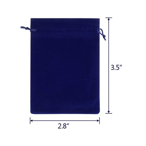 Lucky Monet 25/50/100PCS Velvet Drawstring Bags Jewelry Pouches for Christmas Birthday Party Wedding Favors Gift Candy Headphones Art and DIY Craft (25Pcs, Royal Blue, 2.8” x 3.5”)