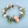 Wiwpar Boho Flesh Floral Headband Flower Garland Wedding Photo Prop Leave Headpiece Flower Wreath Headband with Adjustable Ribbon for Women Party Birthday Gift Halloween Costume Accesso (Flesh)