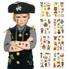 Qpout 24 Sheets Pirate Tattoos for Kids, Pirate Tattoos Temporary (240+Patterns), Pirate Theme Fake Tattoos for Kids Pirate Birthday Party Favors Boys Girls Pirate Party Bag Fillers