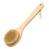 HiKin Dry Bath Body Brush Back Scrubber 9.84", Short Handle Natural Bristles Bath & Shower Brush with Anti-Slip Wooden Handle, Perfect for Exfoliating/Blood Circulation/Detox and Cellulite, etc.