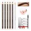 LSxia Waterproof Eye-Brows Pen-cil Set, Pull Cord Peel-off Eyebrow Pencil Microblading Eyebrow Pen Supplies Kit, White Eye-Liner Pencil and Eyebrows Tool Tattoo Makeup For Marking (5+1 Dark Brown)
