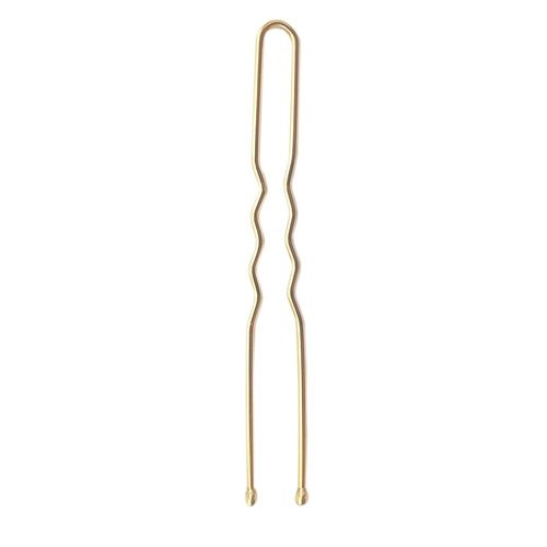 ScivoKaval U Shaped Hair Pins 120 Pcs Professional U Pins for Women Girls Hairdressing Salon with Clear Storage Box Golden Champagne Blonde Gold 6 cm 2.36 inches
