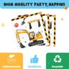 WERNNSAI Construction Party Supplies Set - 64 PCS Dump Truck Themed Plates Napkins and Forks Disposable Construction Party Tableware for Kids Boys Baby Shower Birthday Party Serves 16 Guests