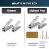 Alchemi 3D Curved Nail Clippers with Catcher for Men & Women, Surgical Grade Fingernail Clipper & Toenail Clipper for Thick Toenails, Professional Stainless Steel Nail Cutter, Box Included