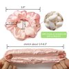 3 Pcs Mulberry Silk Hair Scrunchies For Women- Birthday Christmas Gifts for Women Mom Girlfriend, Stain Silk Hair Band Hair Elastic Ponytail Holders (Hot Pink/Soft Pink/White) ﻿