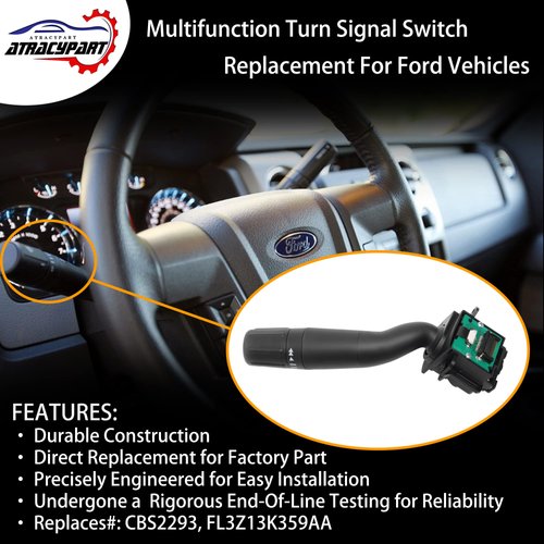 Windshield Wiper Switch Multifunction Turn Signal Control | Replacement for 2015-2019 Ford F-150 F-250 F-350 F-450 F-550 Super Duty | Replaces# CBS2293, FL3Z13K359AA