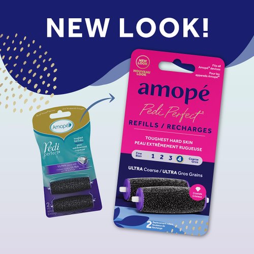 Amope Pedi Perfect Electronic Foot File Refills - Ultra Coarse, Removes Hard and Dead Skin - 2 Count